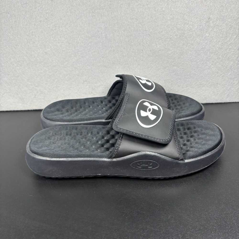 Under Armour Ignite Pro 8 Black Memory Foam Slides Mens Size 11 Slip On Shoes - Picture 2 of 11